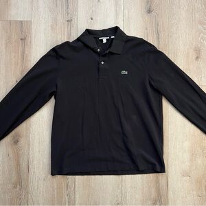 Lacoste Men’s Classic Fit Long Sleeve L.12.12 Polo Size XL Black